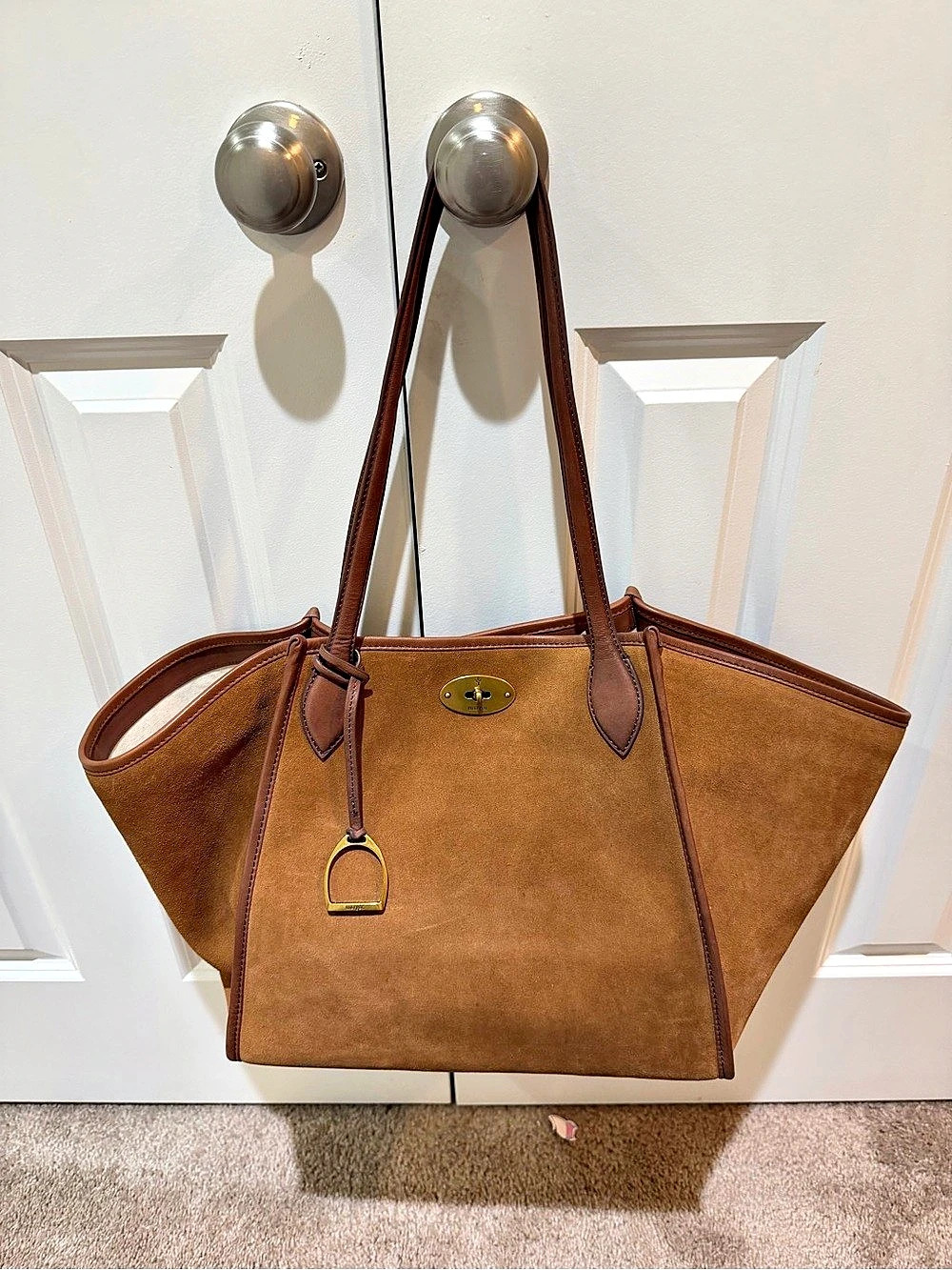Margot New York Sued and Leather Brown Tote